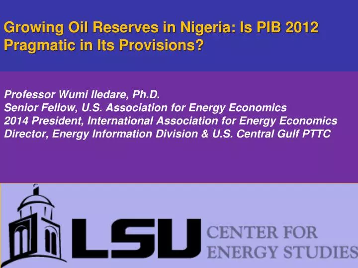 growing oil reserves in nigeria is pib 2012 pragmatic in its provisions