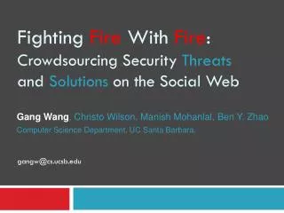 Fighting Fire With Fire : Crowdsourcing Security Threats and Solutions on the Social Web