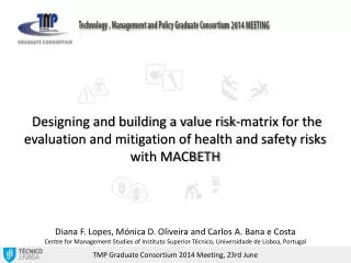 Designing and building a value risk-matrix for the evaluation and mitigation of health and safety risks with MACBETH