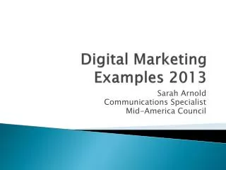 Digital Marketing Examples 2013