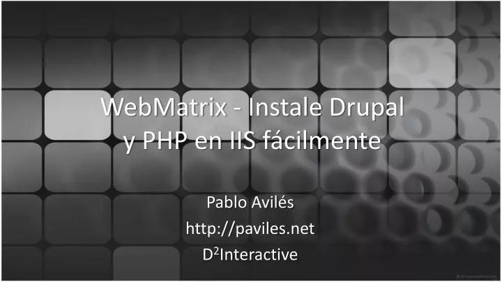 webmatrix instale drupal y php en iis f cilmente