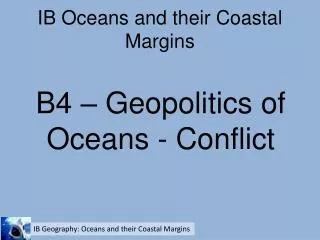 IB Oceans and their Coastal Margins