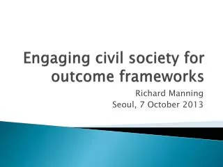 Engaging civil society for outcome frameworks