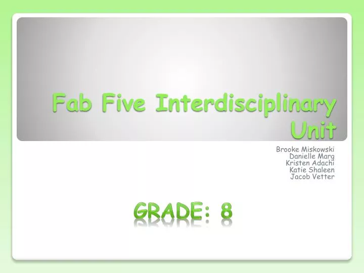fab five interdisciplinary unit