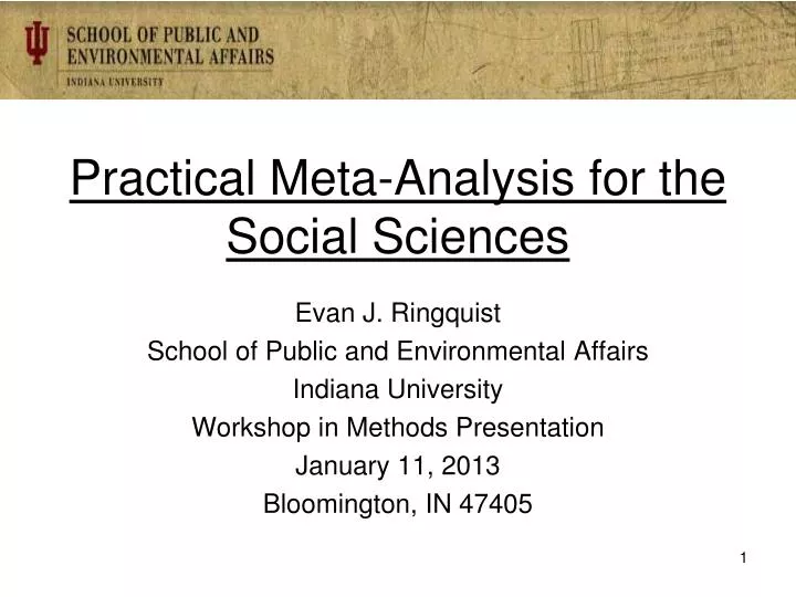 practical meta analysis for the social sciences
