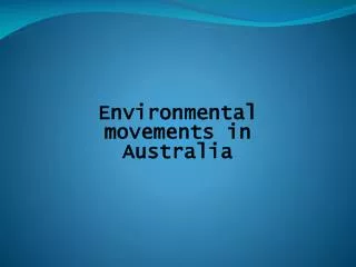 Environmental movements in Australia
