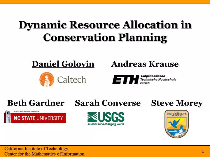 dynamic resource allocation in conservation planning