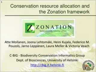 Conservation resource allocation and the Zonation framework