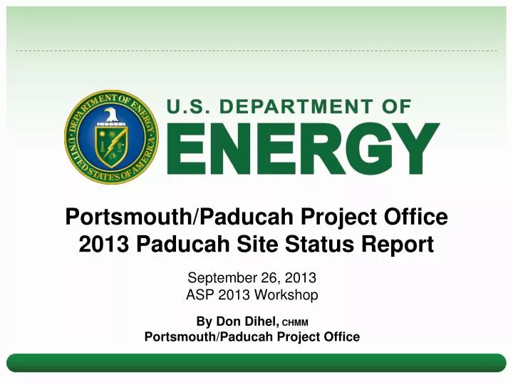 portsmouth paducah project office 2013 paducah site status report