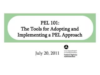 PEL 101: The Tools for Adopting and Implementing a PEL Approach