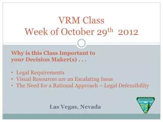 VRM Class Week of October 29 th 2012