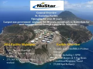 General Overview St. Eustatius Facility Operating for over 30 years