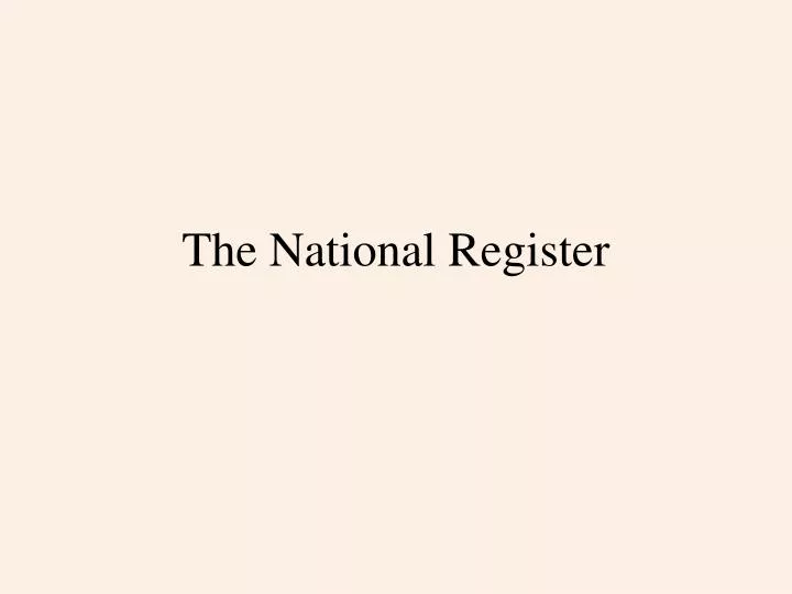 the national register