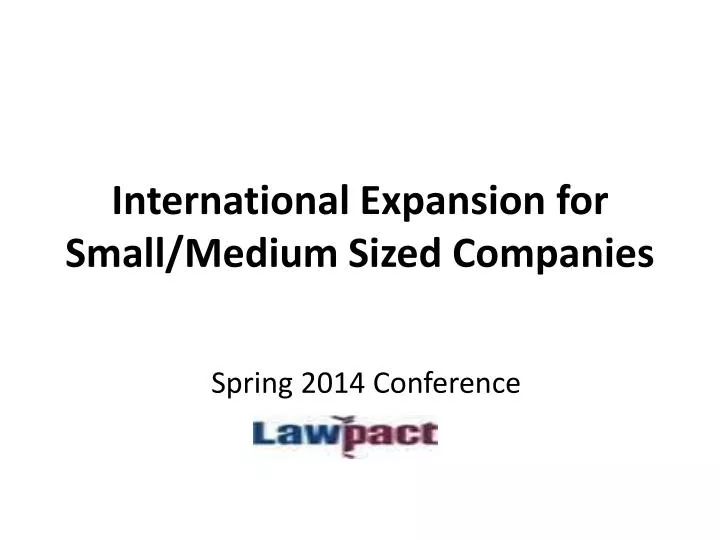 international expansion for small medium sized companies