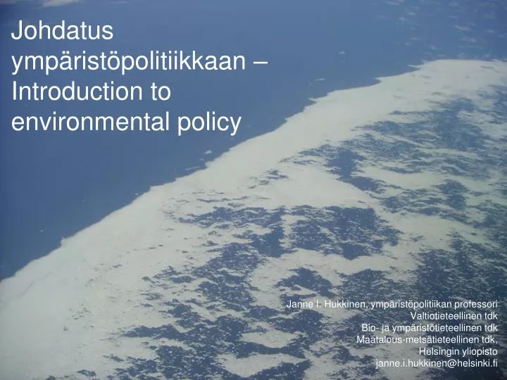 johdatus ymp rist politiikkaan introduction to environmental policy