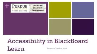 Accessibility in BlackBoard Learn