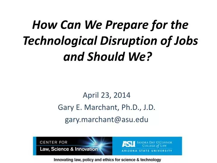 how can we prepare for the technological disruption of jobs and should we