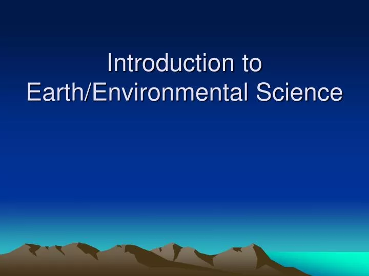 introduction to earth environmental science