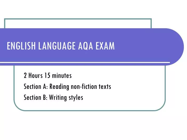 english language aqa exam