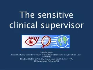 The sensitive clinical supervisor