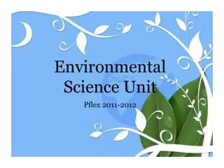 Environmental Science Unit