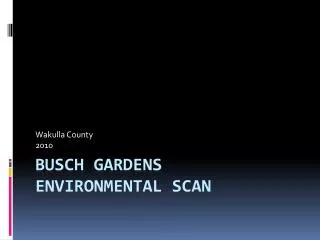 Busch Gardens Environmental Scan