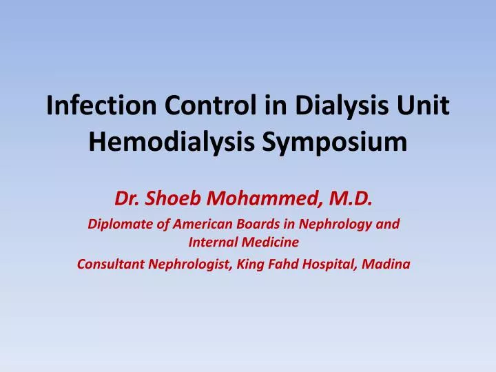 infection control in dialysis unit hemodialysis symposium
