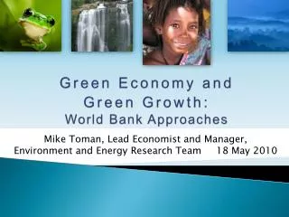 Green Economy and Green Growth: World Bank Approaches