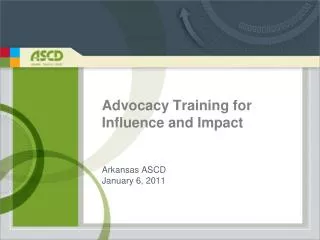 Advocacy Training for Influence and Impact