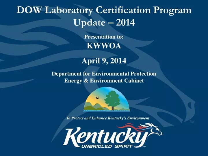 dow laboratory certification program update 2014