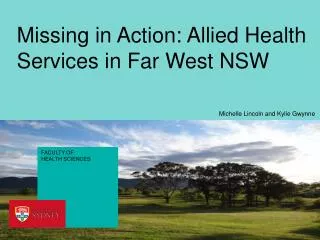 Missing in Action: Allied Health Services in Far West NSW