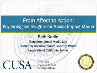 From Affect to Action: Psychological Insights for Social Impact Media