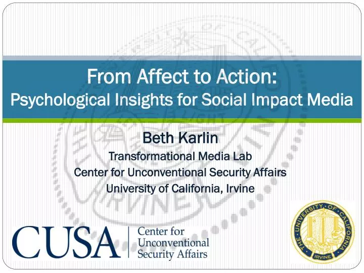 from affect to action psychological insights for social impact media