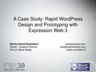 A Case Study: Rapid WordPress Design and Prototyping with Expression Web 3