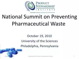 National Summit on Preventing Pharmaceutical Waste