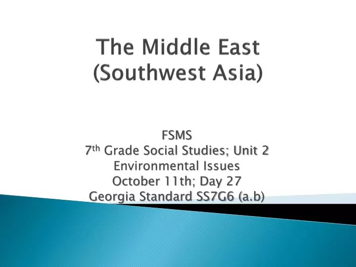 the middle east southwest asia