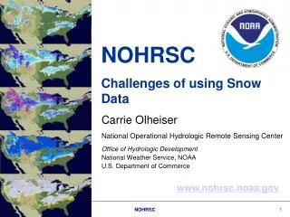 NOHRSC Challenges of using Snow Data