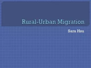 Rural-Urban Migration