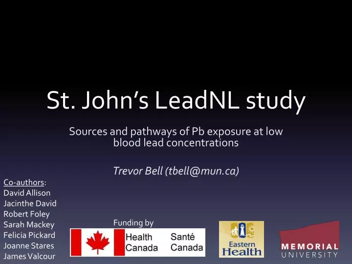 st john s leadnl study