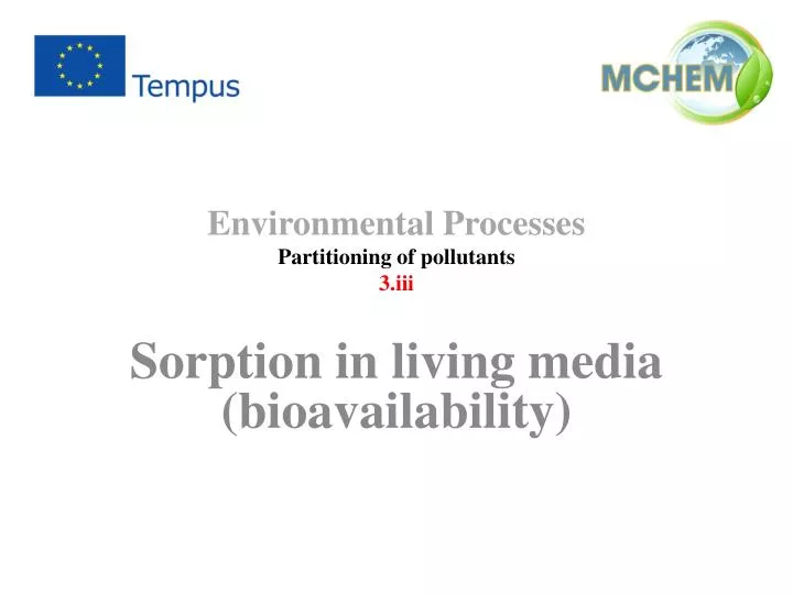 environmental processes partitioning of pollutants 3 iii