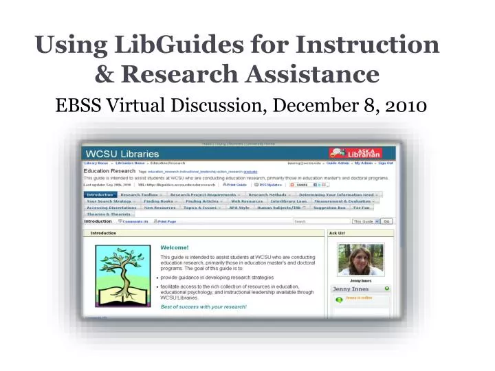 using libguides for instruction research assistance