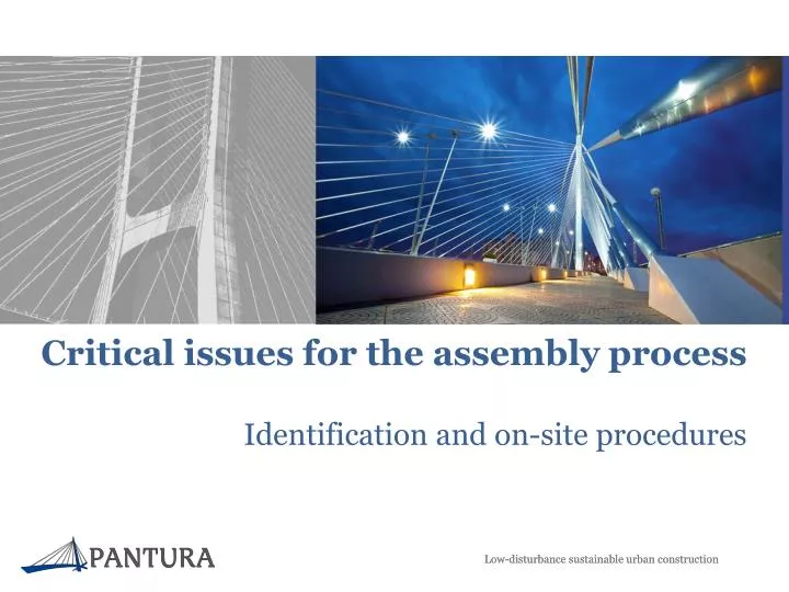 critical issues for the assembly process identification and on site procedures