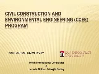 Civil Construction and Environmental Engineering (CCEE) Program