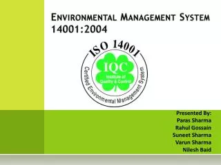 Environmental Management System 14001:2004