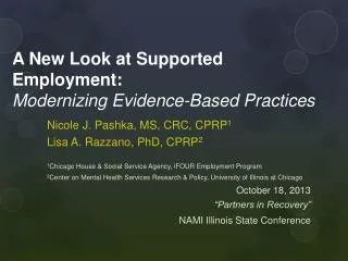 A New Look at Supported Employment: Modernizing Evidence-Based Practices