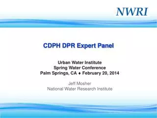 CDPH DPR Expert Panel