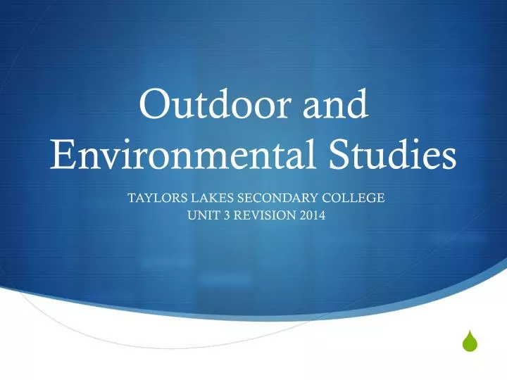 outdoor and environmental studies