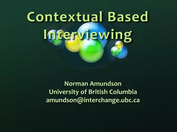 contextual based interviewing
