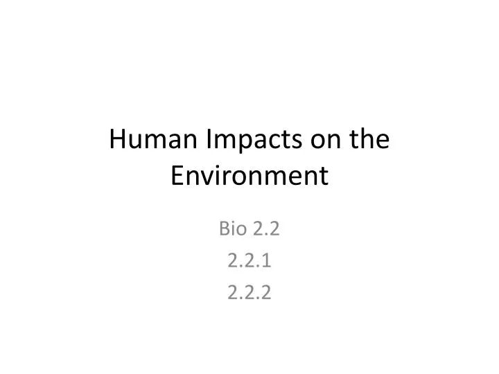 human impacts on the environment