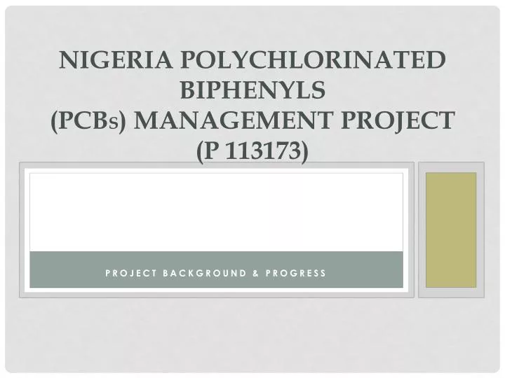 nigeria polychlorinated biphenyls pcb s management project p 113173